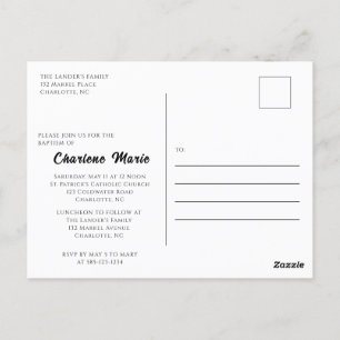 Baptism Celebration for Baptism Post Card