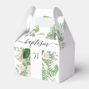 Baptism Christening Cross Greenery Gender Neutral Favor Box