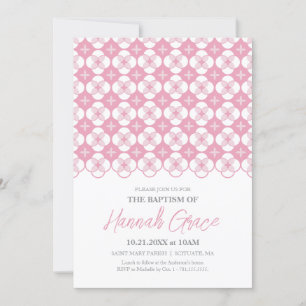 Baptism, Christening Invitation - Baby Girl Invite