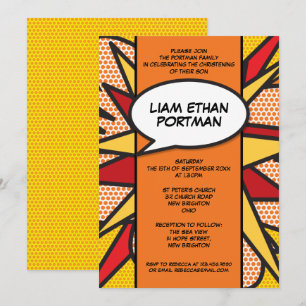 Baptism Christening Modern Fun Typographic Invitation