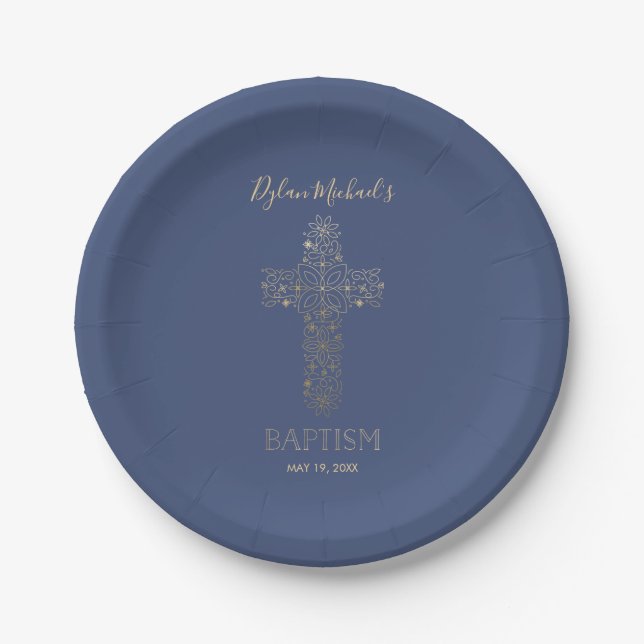 Baptism, Christening Party Custom Paper Plates (Front)