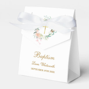 Baptism Christening Roses Floral Garland Favor Box