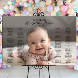 Baptism Christening seating chart with photo