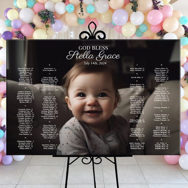 Baptism Christening seating chart with photo (Creator Uploaded)