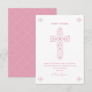 Baptism, Christening Thank You Card - Custom Note