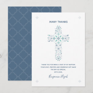 Baptism, Christening Thank You Note Boy's Card