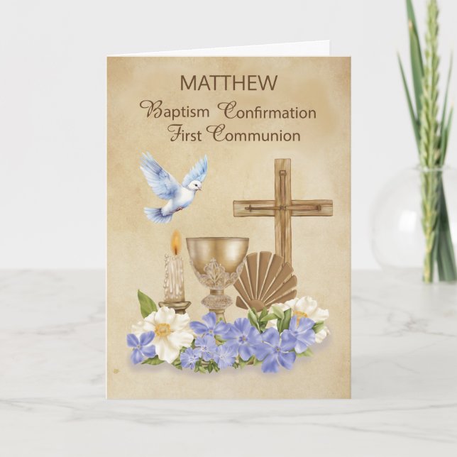 Baptism Communion Confirmation RCIA Congratulation Card (Front)