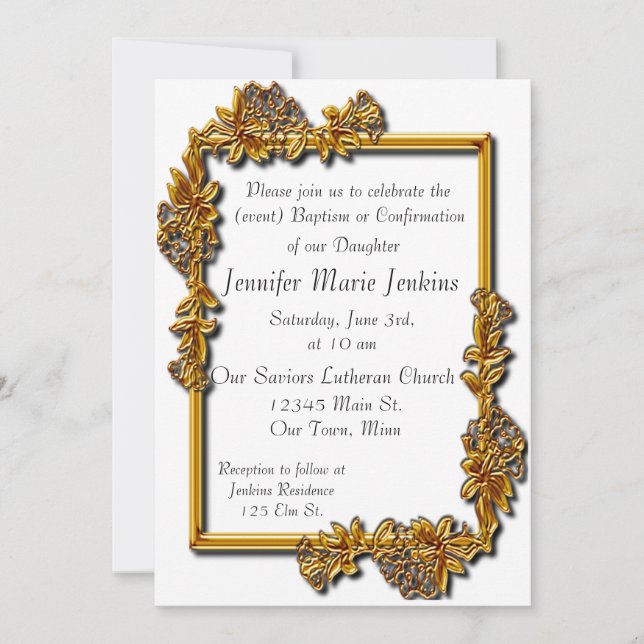 Baptism, Confirmation Celebration Invitation (Front)