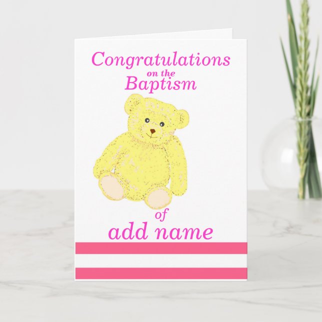 Baptism congratulations card Girl name front (Front)