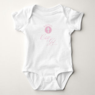 Baptism Congratulations Pink Child of God Baby Bodysuit