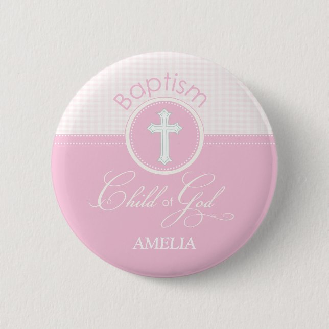 Baptism Congratulations Pink, Round Gifts 2 Inch Round Button (Front)