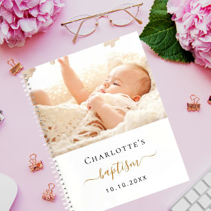 Baptism custom photo modern girl guest book