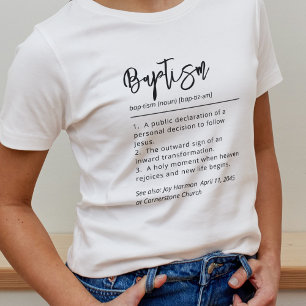 Baptism Definition Personalized Name Stylish Black Tri-Blend Shirt