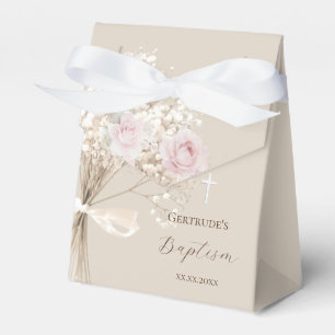 Baptism delicate bouquet favour box