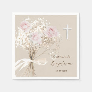 Baptism delicate bouquet napkin
