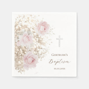Baptism delicate bouquet napkin