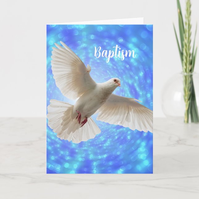 Baptism Dove Greeting Card (Front)