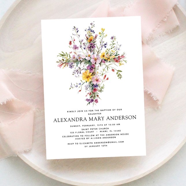 Baptism Dusty Pink Rose Greenery Eucalyptus Invitation (Creator Uploaded)