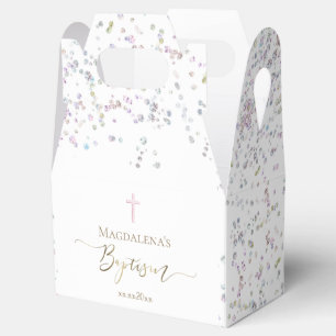 Baptism faux glitter favour box