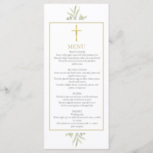 Baptism First Communion Confirmation Greenery  Menu