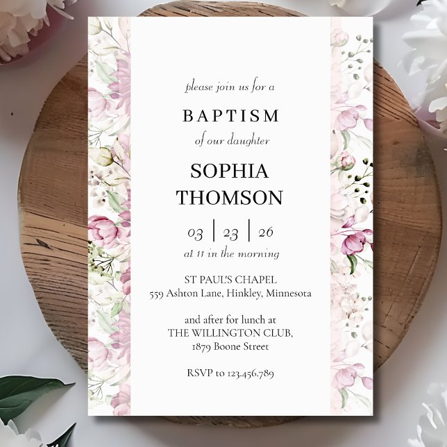 Baptism floral invitation (Créateur téléchargé)