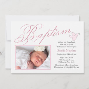 Baptism Font Photo Invitation