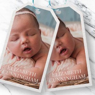 Baptism For Her   Modern and Simple Photo Gift Tags
