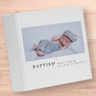 Baptism For Him Modern Minimalist Custom Photo Binder