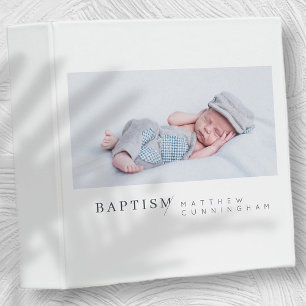Baptism For Him Modern Minimalist Custom Photo Binder
