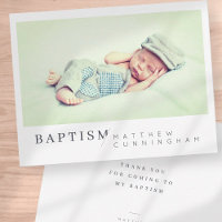 Baptism For Him Modern Minimalist Custom Photo