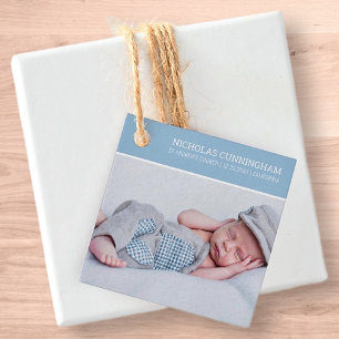 Baptism For Him   Modern Simple Custom Photo Favour Tags
