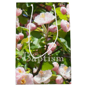 Baptism gift bags Pink Tree Blossoms Flowers