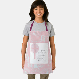 Baptism Great Granddaughter Pink Lace Personalized Apron