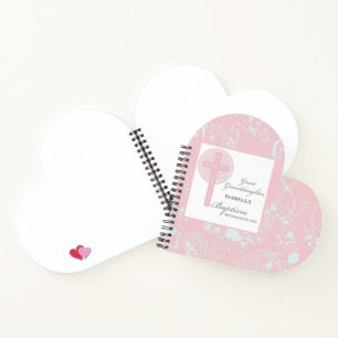 Baptism Great Granddaughter Pink Lace Personalized Notebook