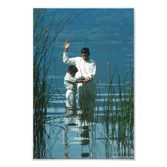 Baptism in Lake Atitlan™ LDS Art Poster (Front)