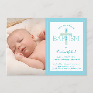 Baptism Invitation - Boy's Photo Invite