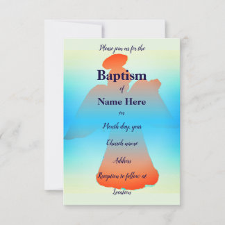 Baptism Invitation Card : Angel Silouehette