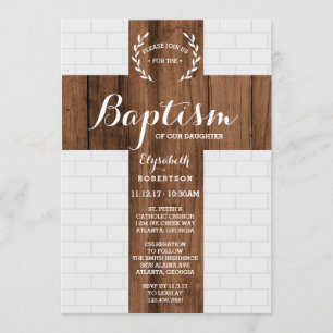 Baptism Invitation, Cross, Christening, Dedication Invitation