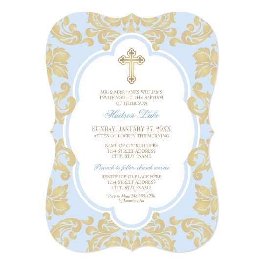 Baptism Invitation | Elegant Gold Flourish