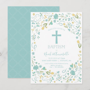 Baptism Invitation for Boy and/or Girl w/ Cross