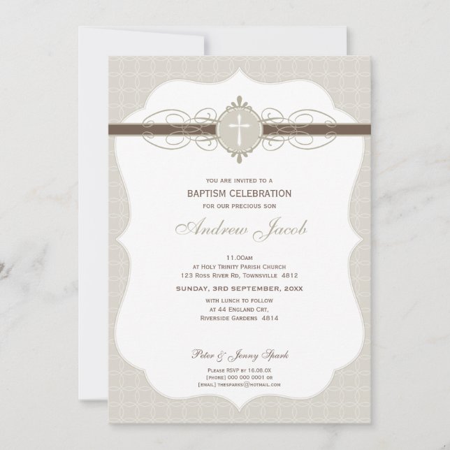 BAPTISM INVITATION :: immaculé 7P (Devant)