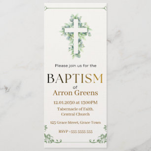 Baptism Invitation Simple and Elegant Christian