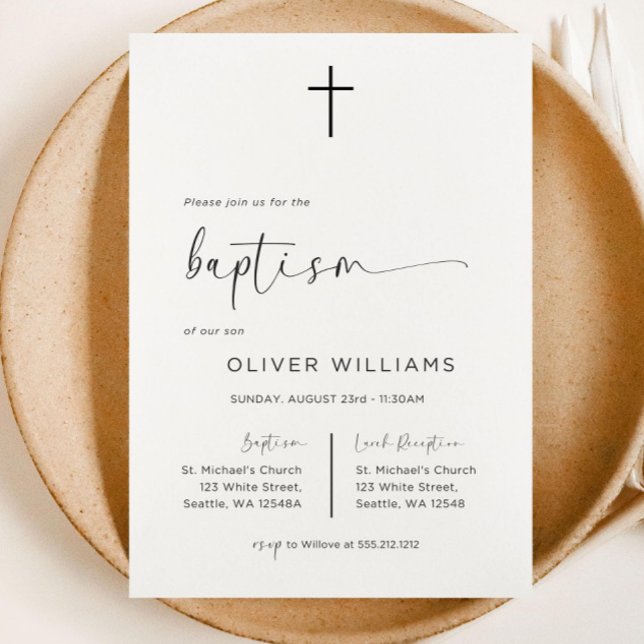 Baptism Invitation Template, Modern Baptism Invite (Creator Uploaded)