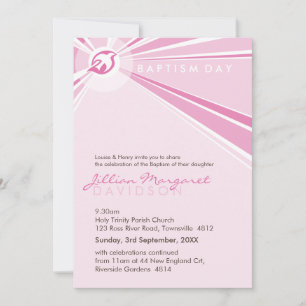 BAPTISM INVITATIONS :: colombe moderne 8P