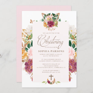 Baptism Invitations Saffron Rose