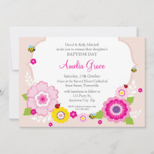 BAPTISM INVITATIONS :: thème du jardin 3