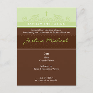 BAPTISM INVITE POSTCARD :: elegant 1P