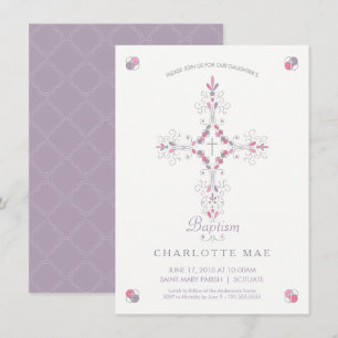 Baptism Invite - Pretty Invitation, Girl