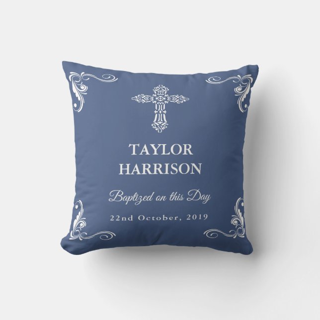 Baptism Keepsake Throw Pillow (Front)