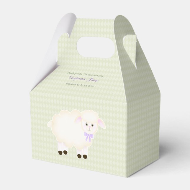 Baptism Lamb Favor Box (Front Side)